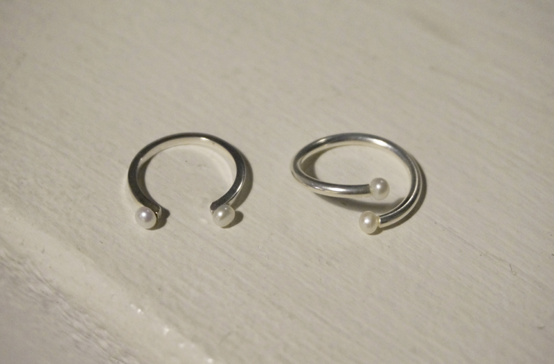 타이니 진주 오픈 링 tiny pearl open ring - 2 types