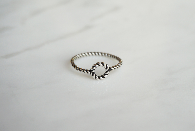 silver _ twisted circle ring