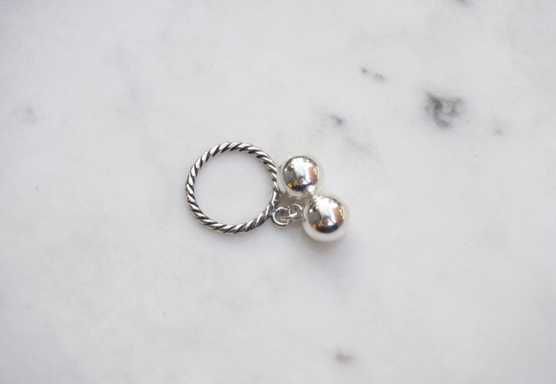 silver _ silver balls charm ring