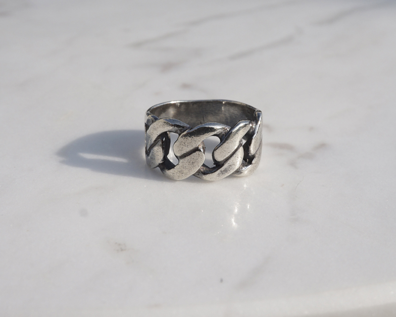 silver _ bold half chain ring