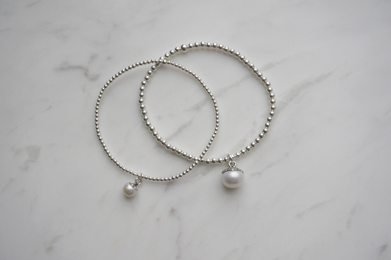 silver _ pearl bracelet - 2 types